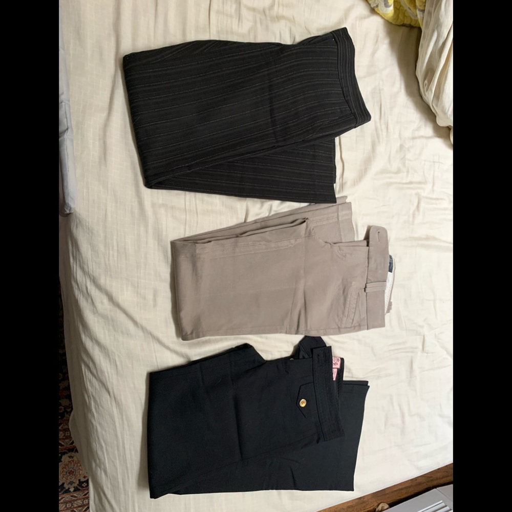 3 pairs slacks bcbg banana republic juicy couture